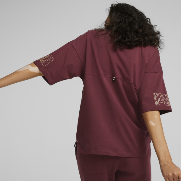 Power Deco Glam Tee Women, Aubergine, large-ZAF