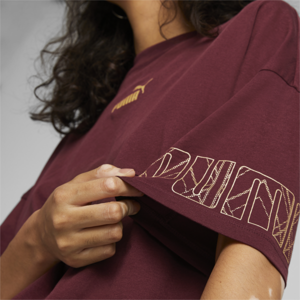 Power Deco Glam Tee Women, Aubergine, large-ZAF