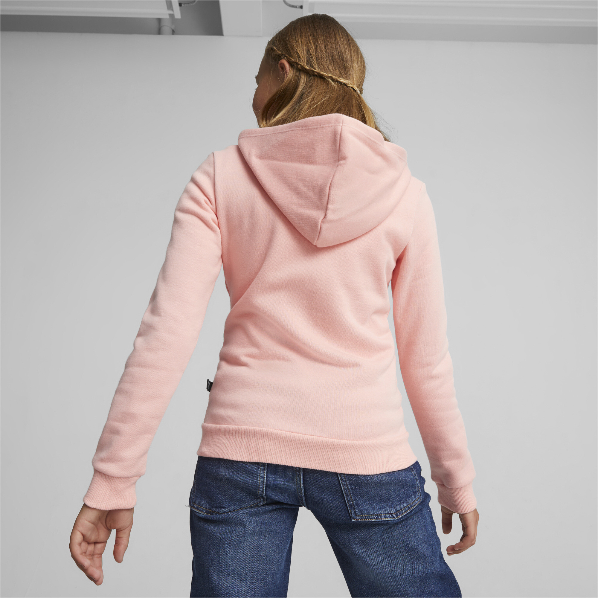 Puma Essentials+ Logo Full-Zip Hoodie Youth, Pink, Size 9-10Y, Clothing