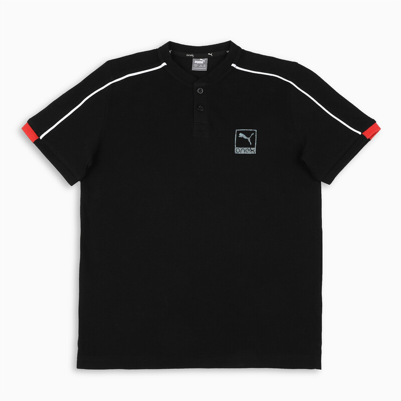 PUMA One8 Virat Kohli Boy's Regular Fit Stylized Cotton Polo in Black size 7-8Y