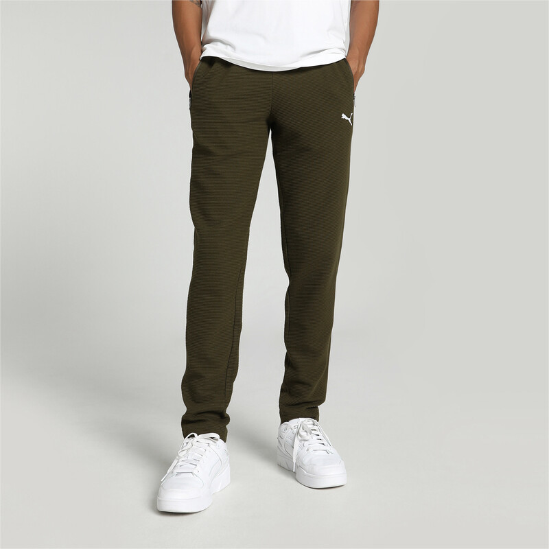 Men's PUMA Ottoman Slim Fit Sweat Pants in Green size S