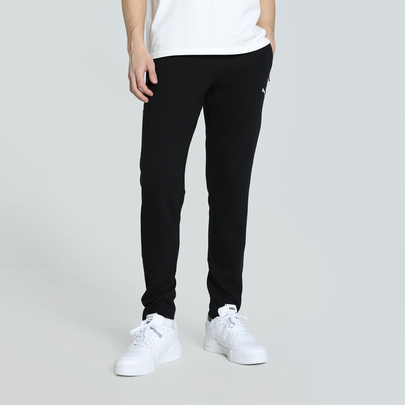 Men's PUMA Ottoman Slim Fit Sweat Pants in Black size S