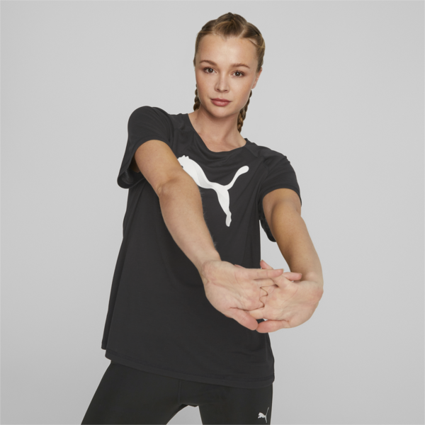 EVOSTRIPE Tee Women, PUMA Black, large-ZAF