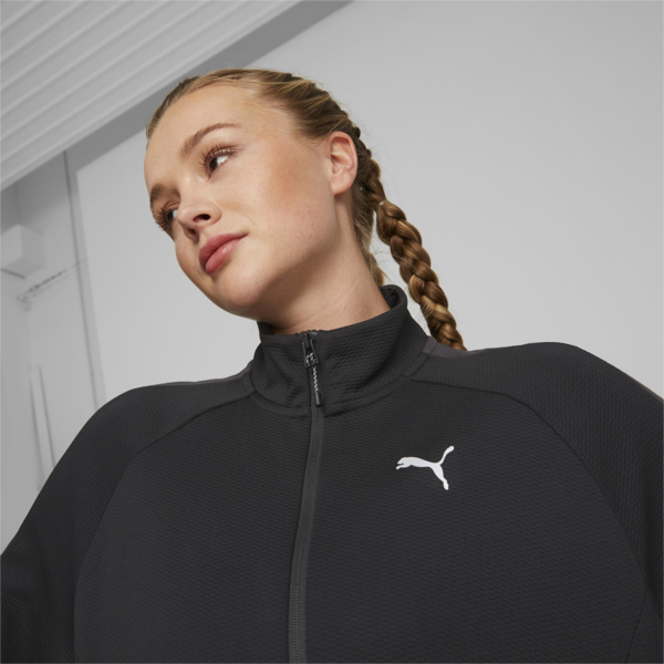 Evostripe Half-Zip Crew Neck Sweatshirt Women, PUMA Black, large-ZAF