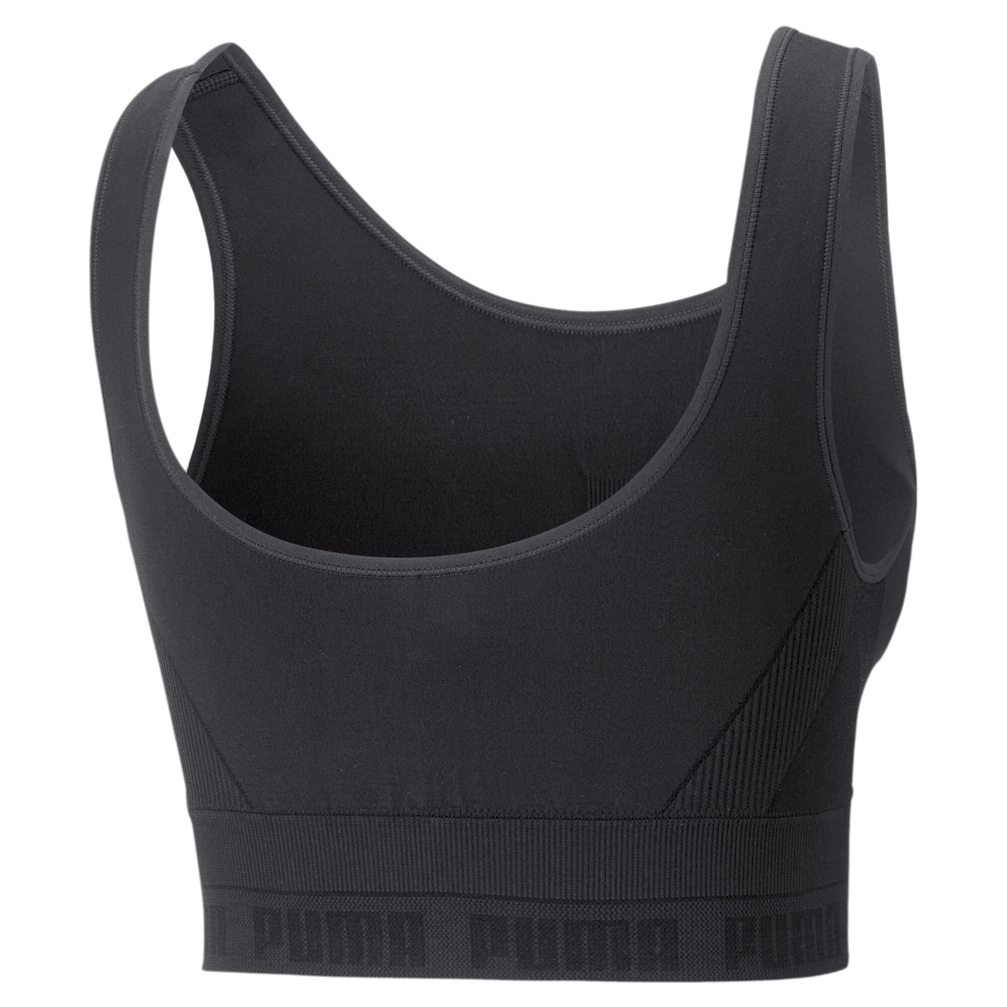 Women's Puma EVOKNIT Crop Top, Black, Size L, Clothing