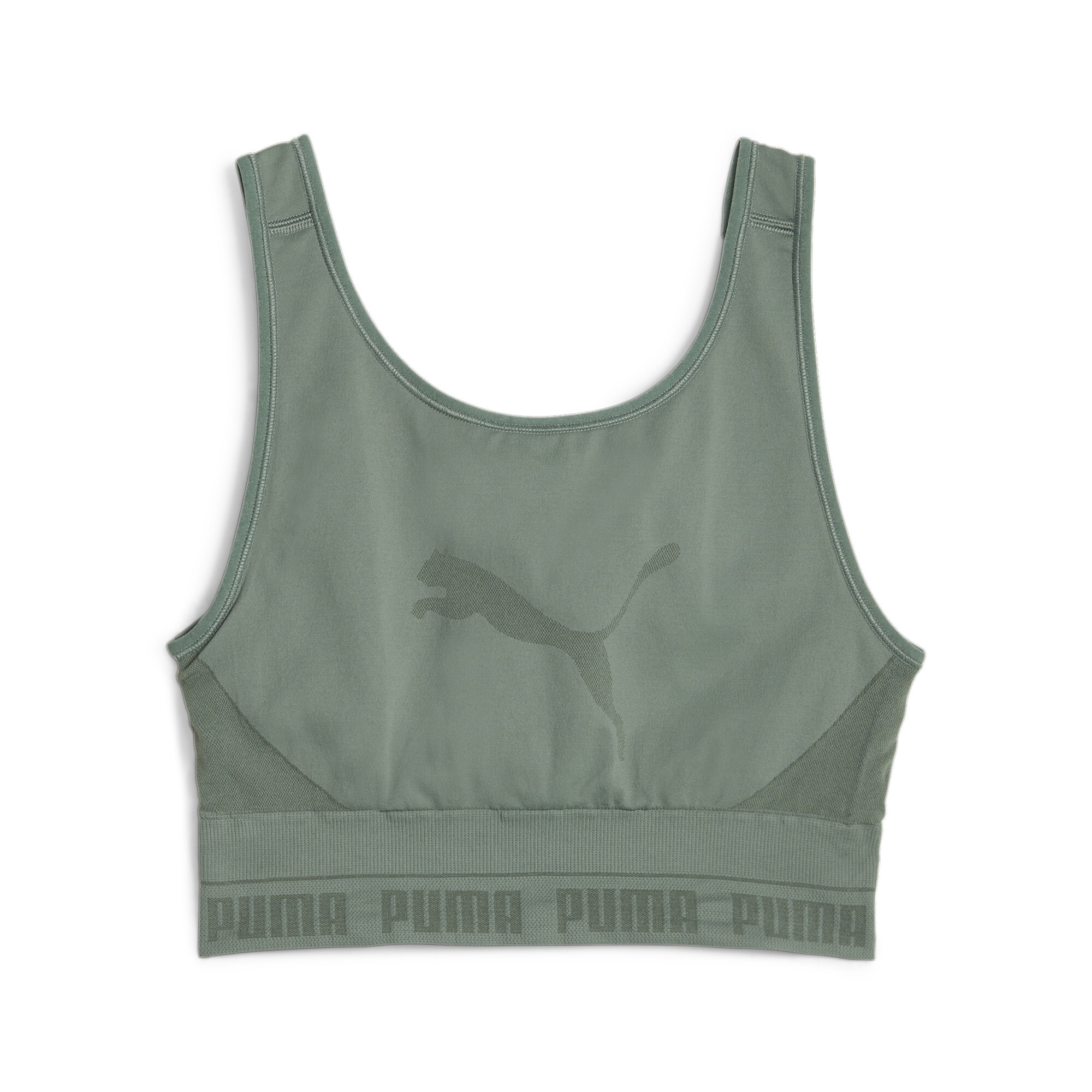 Women's Puma EVOKNIT Crop Top, Green, Size M, Clothing