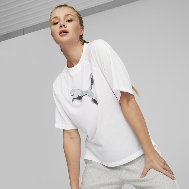 Women's PUMA Modern Sports Oversized T-Shirt in White size XS
