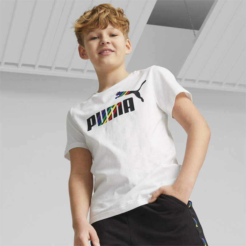 PUMA LOVE IS LOVE Youth Regular Fit T-Shirt, White