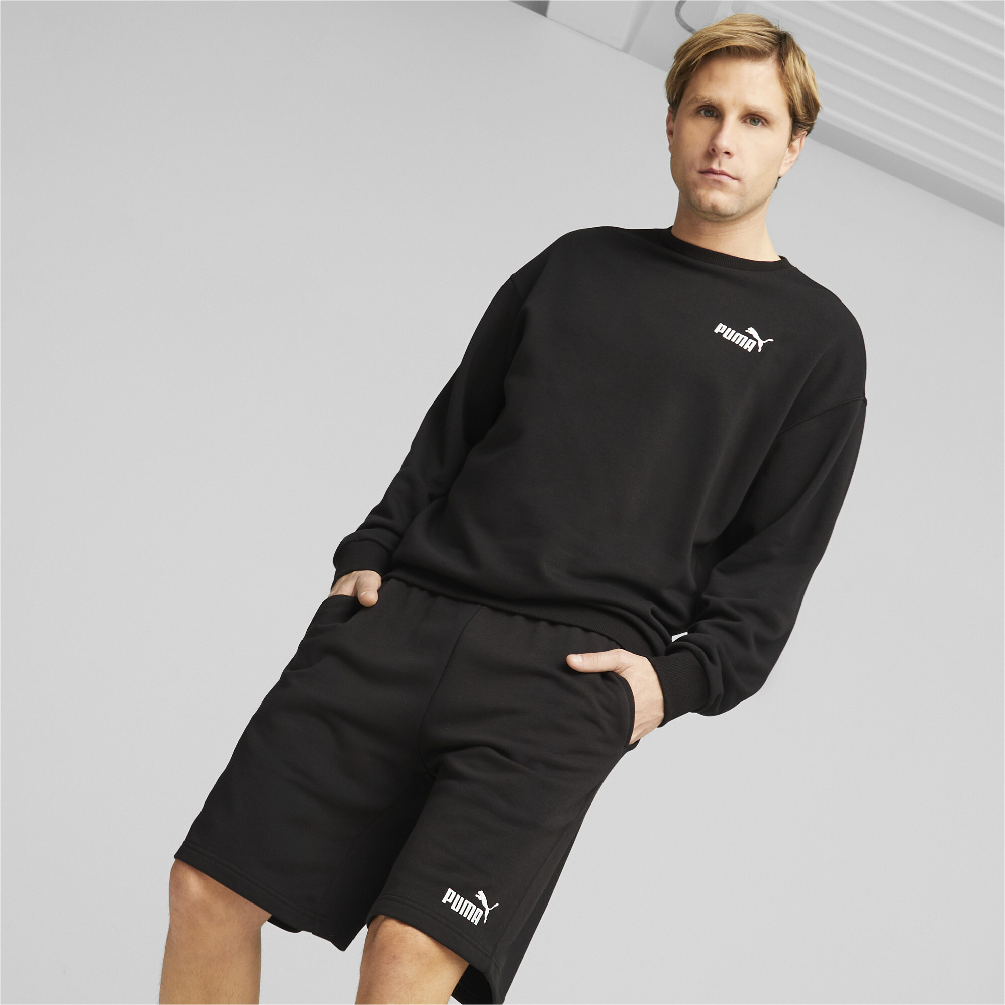 Men's Puma Relaxed Sweatsuit, Black, Size XXL, Clothing