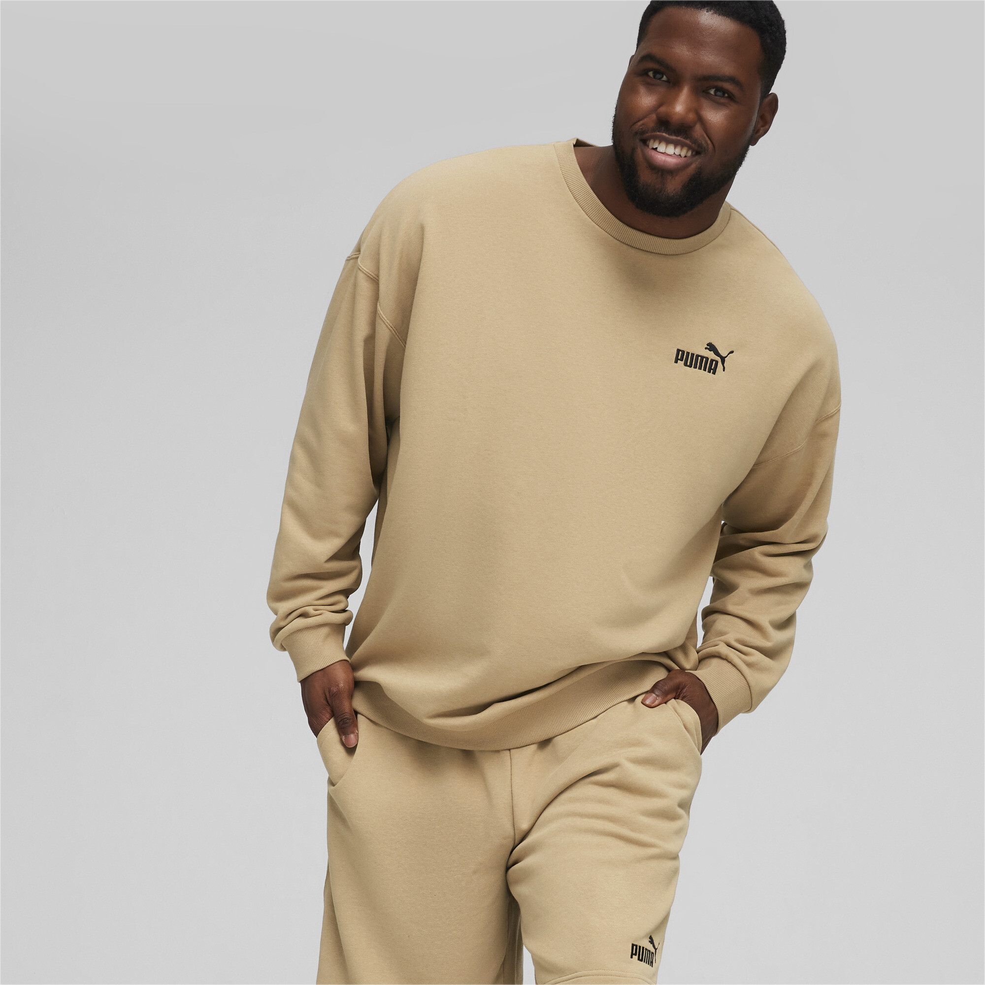 Men's Puma Relaxed Sweatsuit, Beige, Size XXL, Clothing