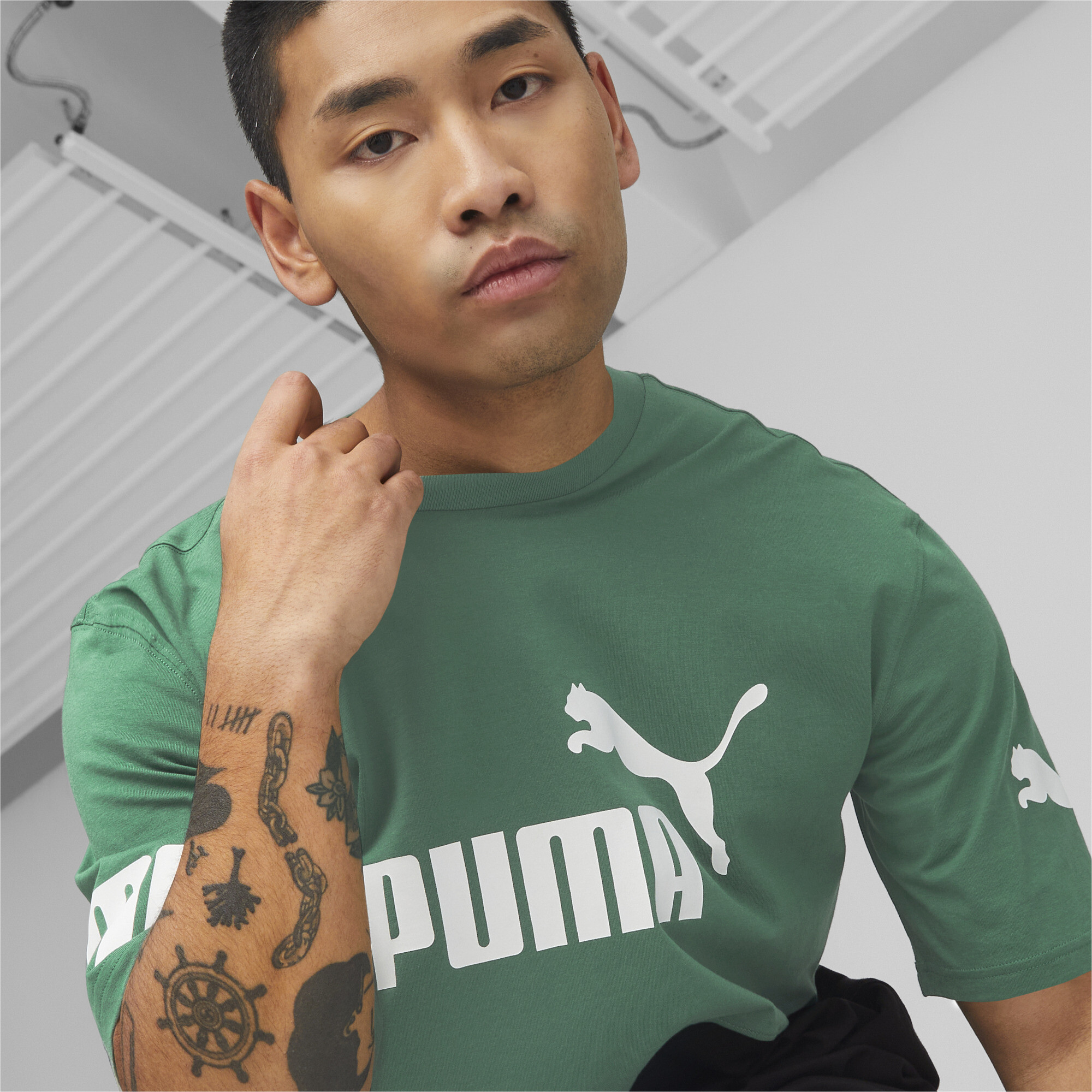 PUMA POWER Colourblock T-Shirt Tee Top Mens | eBay