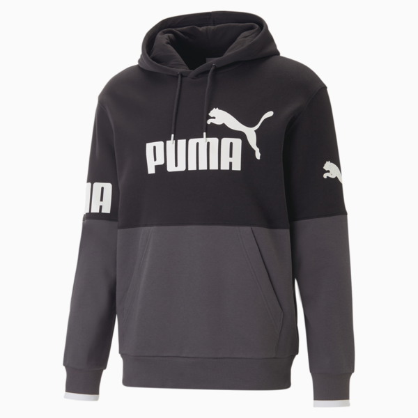 PUMA POWER Colourblock Hoodie Men, PUMA Black, large-ZAF