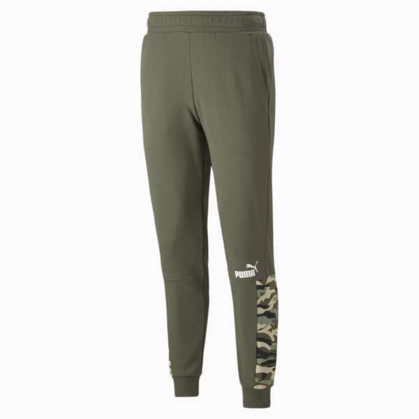 Essentials Block Camo Sweatpants Men, Green Moss, large-MEX