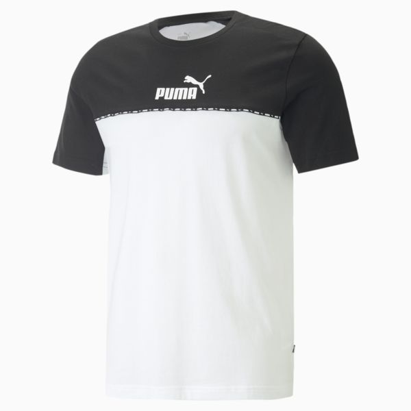 Essentials Block Tape Tee Men, PUMA Black, large-MEX