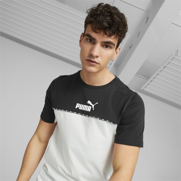 Essentials Block Tape Tee Men, PUMA Black, large-MEX