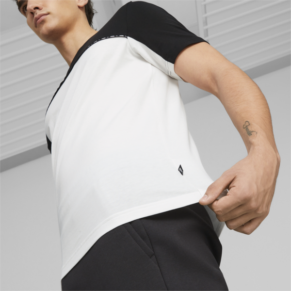Essentials Block Tape Tee Men, PUMA Black, large-MEX