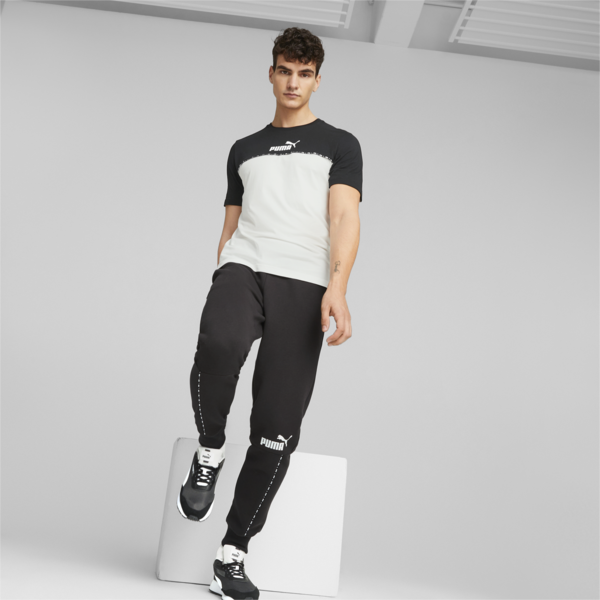 Essentials Block Tape Tee Men, PUMA Black, large-MEX