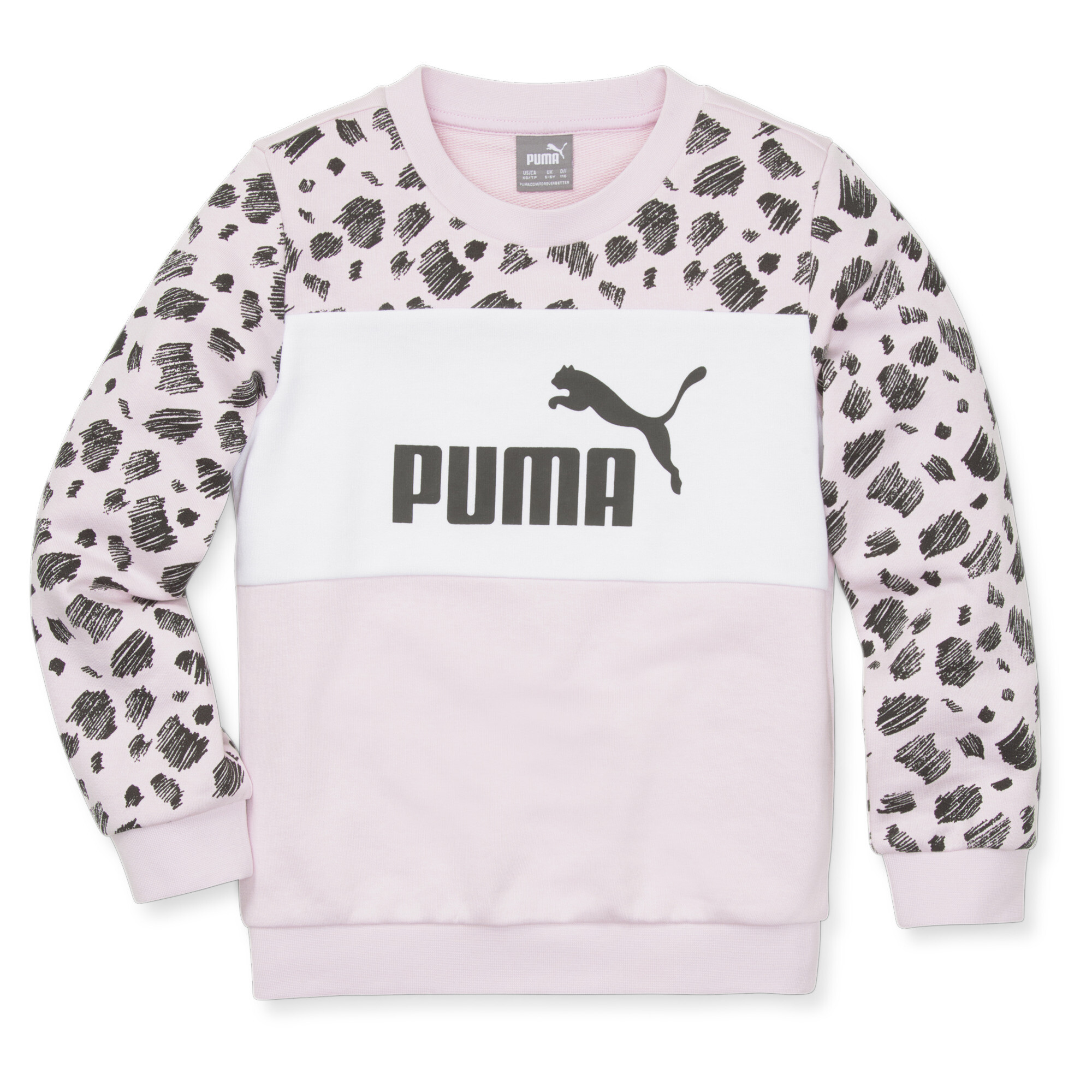 Essentials+ Puma Mates Crew Neck Kids Sweatshirt, Pink Sweatshirt, Size 15-16Y Sweatshirt, Clothing
