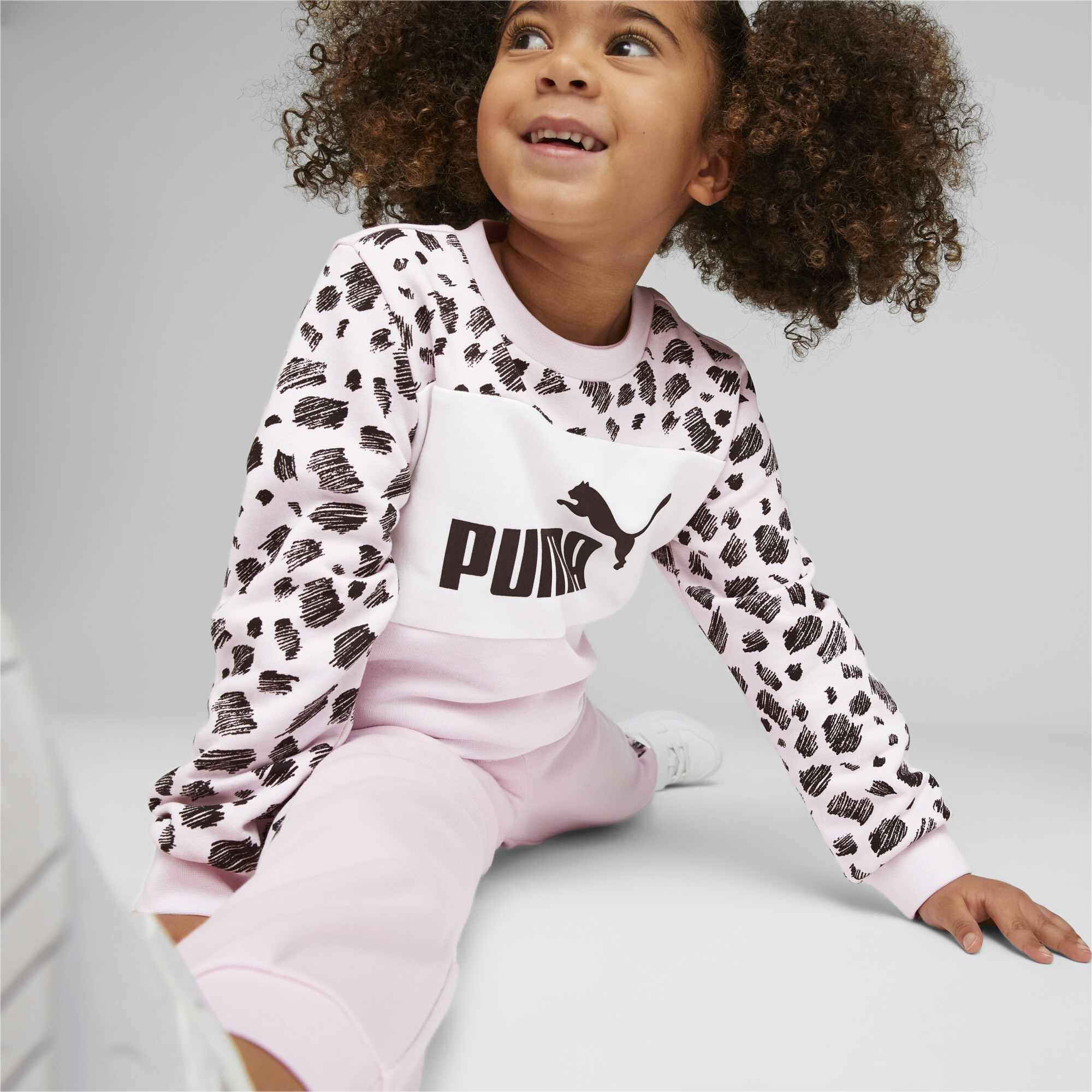 Essentials+ Puma Mates Crew Neck Kids Sweatshirt, Pink Sweatshirt, Size 4-5Y Sweatshirt, Clothing