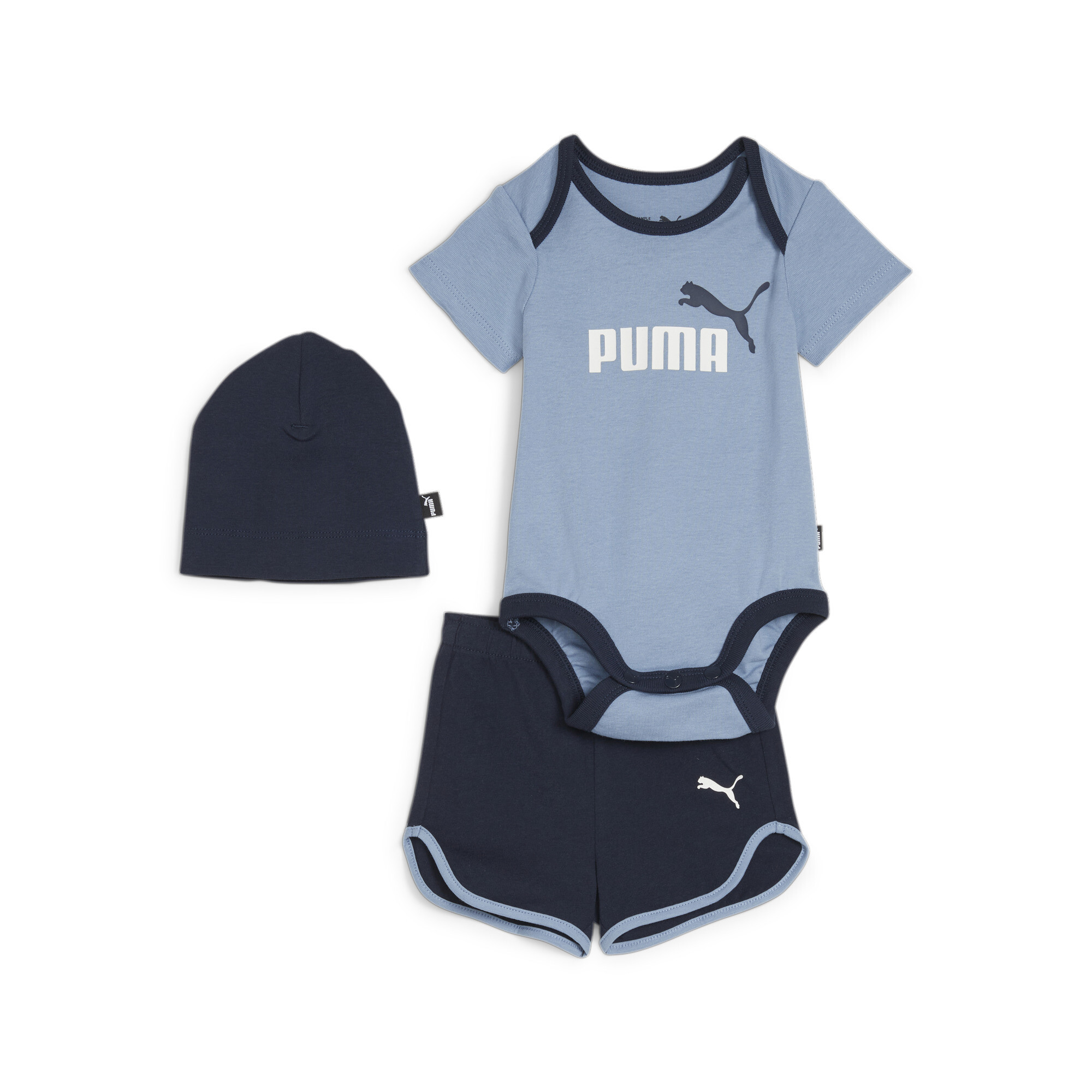 Puma Minicats Beanie Hat Newborn Set Baby, Blue, Size 1-2M, Clothing