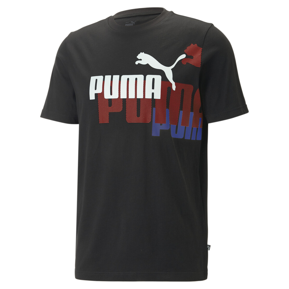 Essentials+ Logo Power T-Shirt Men in Black/Warm Earth by PUMA, Small