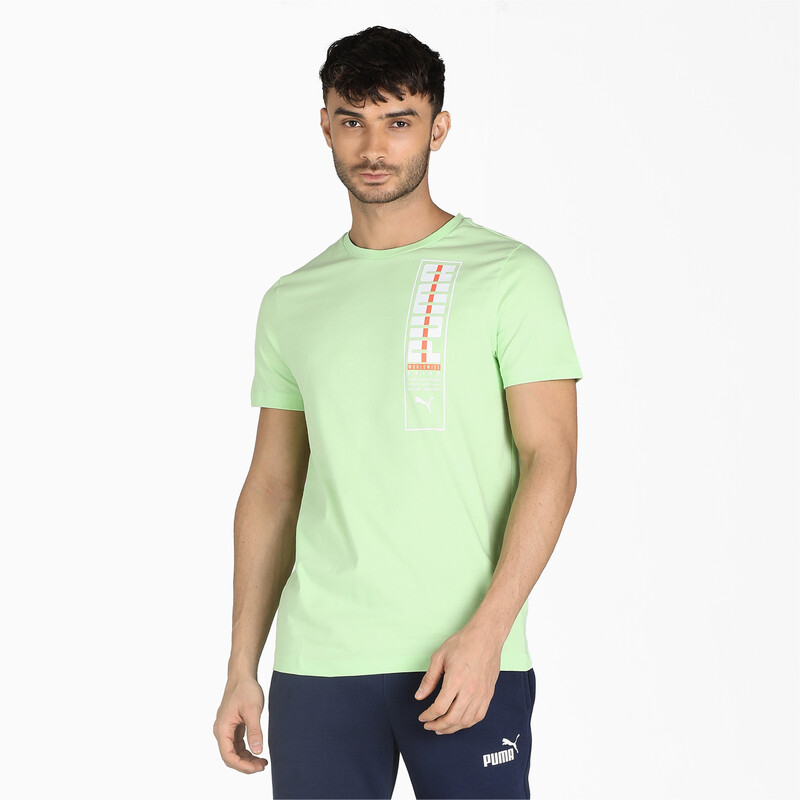 

Men's PUMA Worldwide Graphic Tee, Gray/green