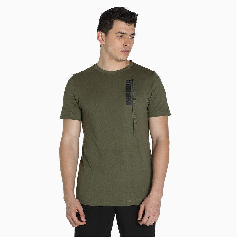 

Men's PUMA 19 Forty Eight Graphic Slim Fit T-Shirt, Gray/green