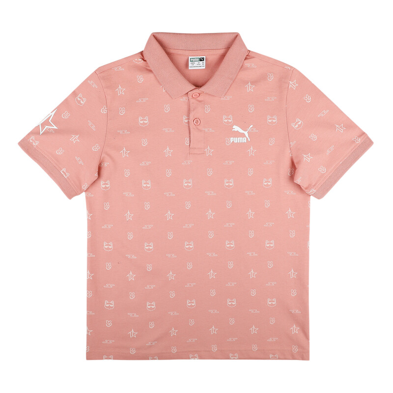 

PUMA X1DER AOP Youth Regular Fit Polo T-Shirt, Pink