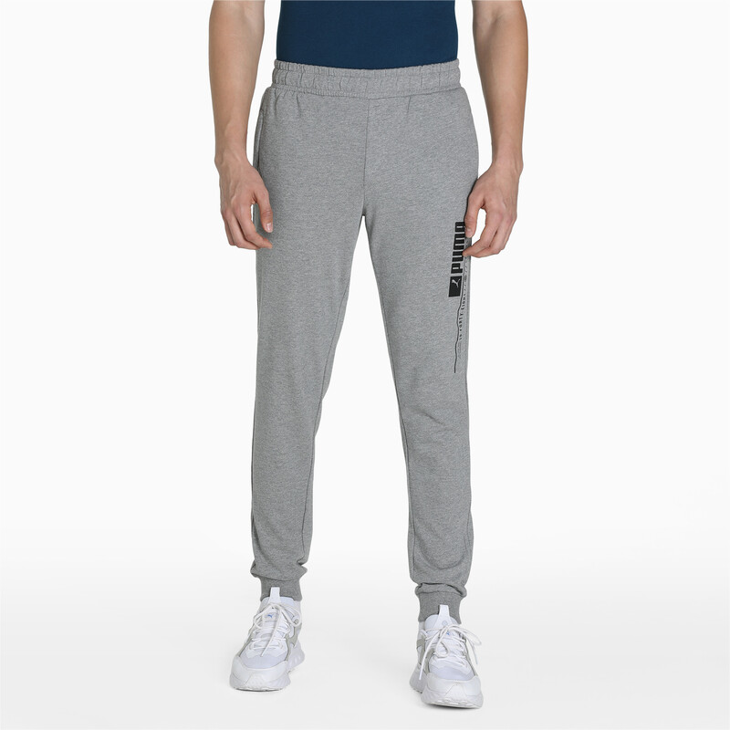 

Men's PUMA Zippered Graphic Slim Fit Pants, Gray