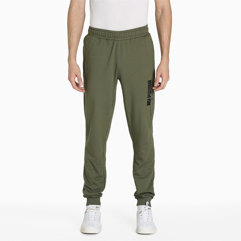 

Men's PUMA Zippered Graphic Slim Fit Pants, Gray/green