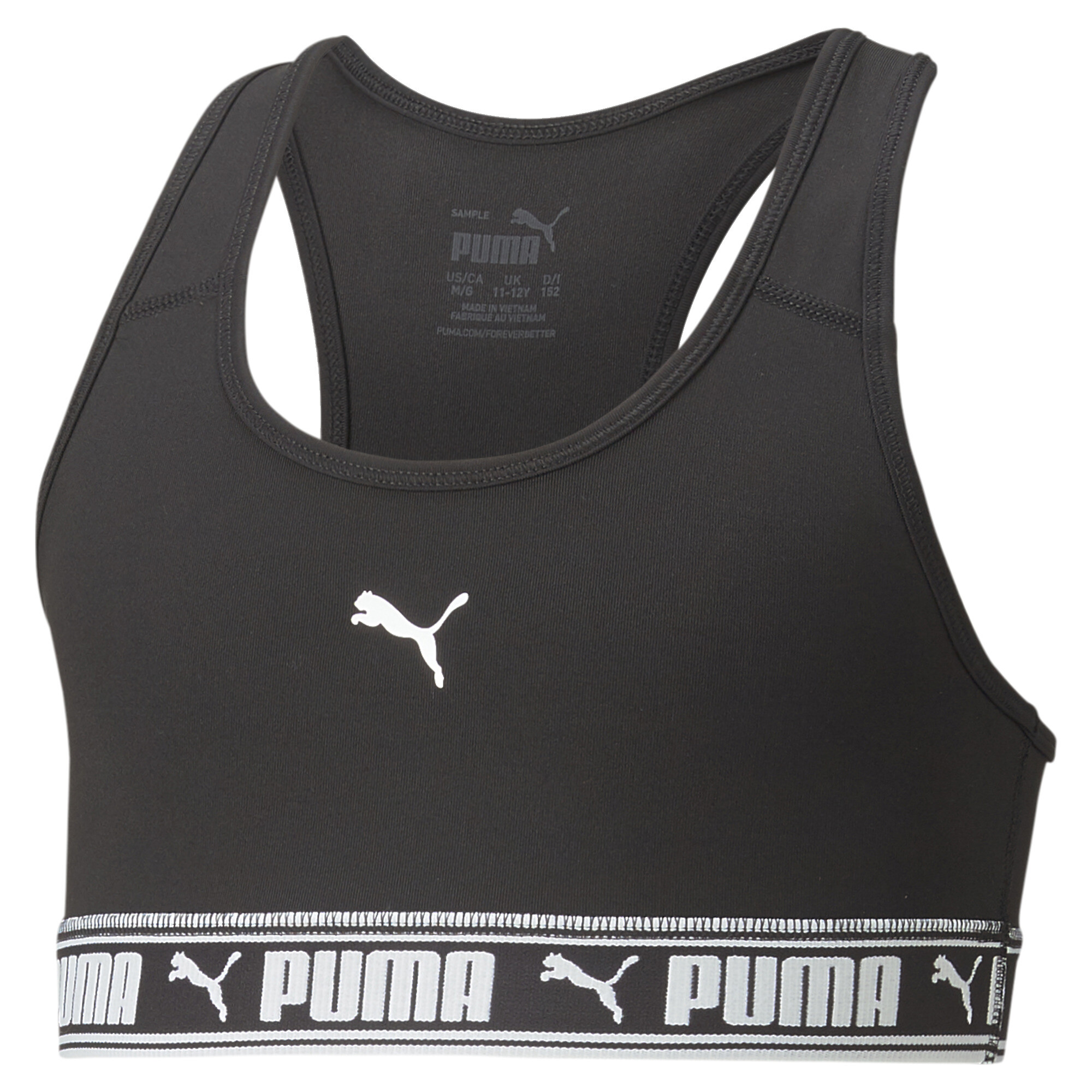 Women's Puma Strong Bra Youth, Black, Size 5-6Y, Clothing