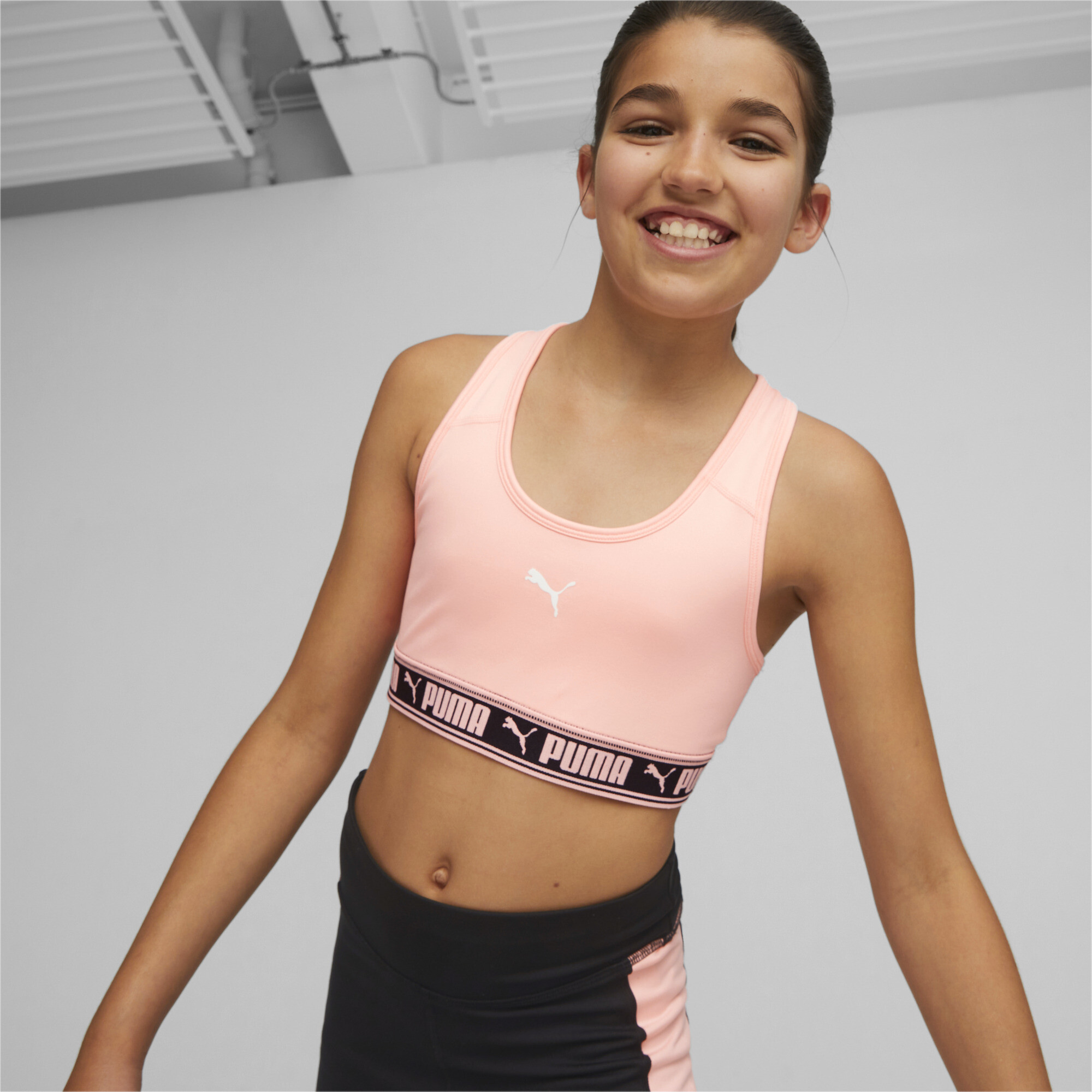 Women's Puma Strong Bra Youth, Pink, Size 7-8Y, Clothing