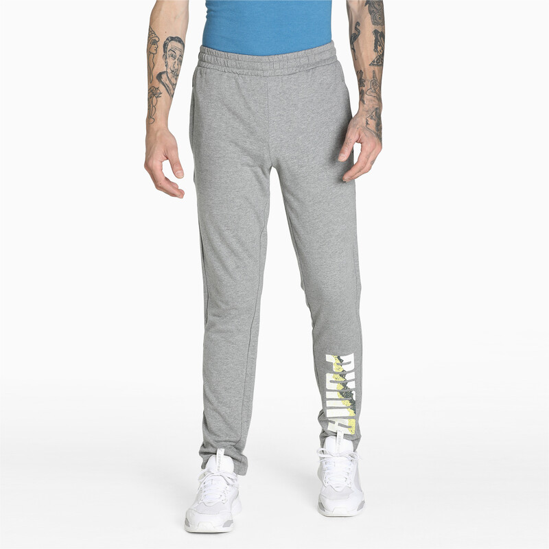 

Men's PUMA Zippered Graphic Slim Fit Pants, Gray