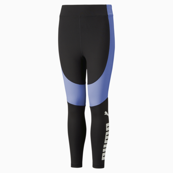 Favourite High-Waist 7/8 Tights Youth, PUMA Black-Elektro Purple, large-ZAF