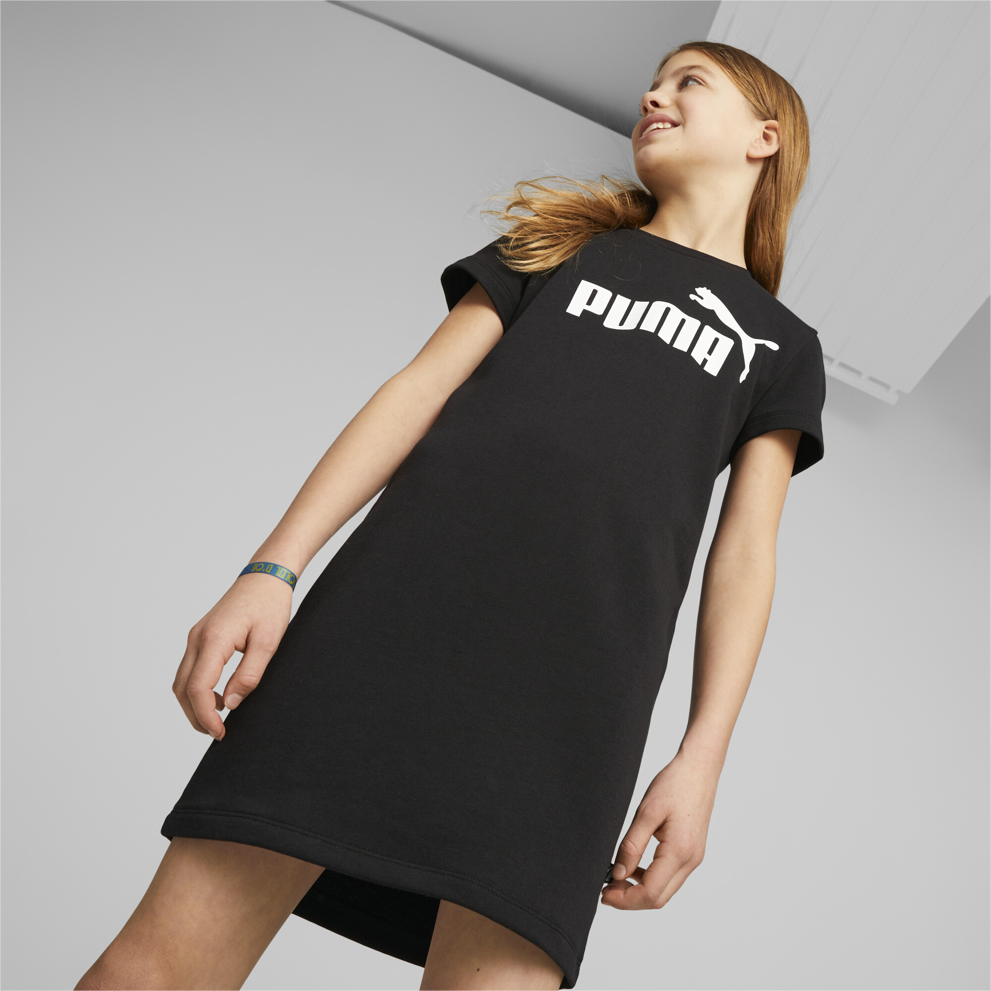 Women's Puma Essentials+ Logo Dress Youth, Black, Size 4-5Y, Clothing