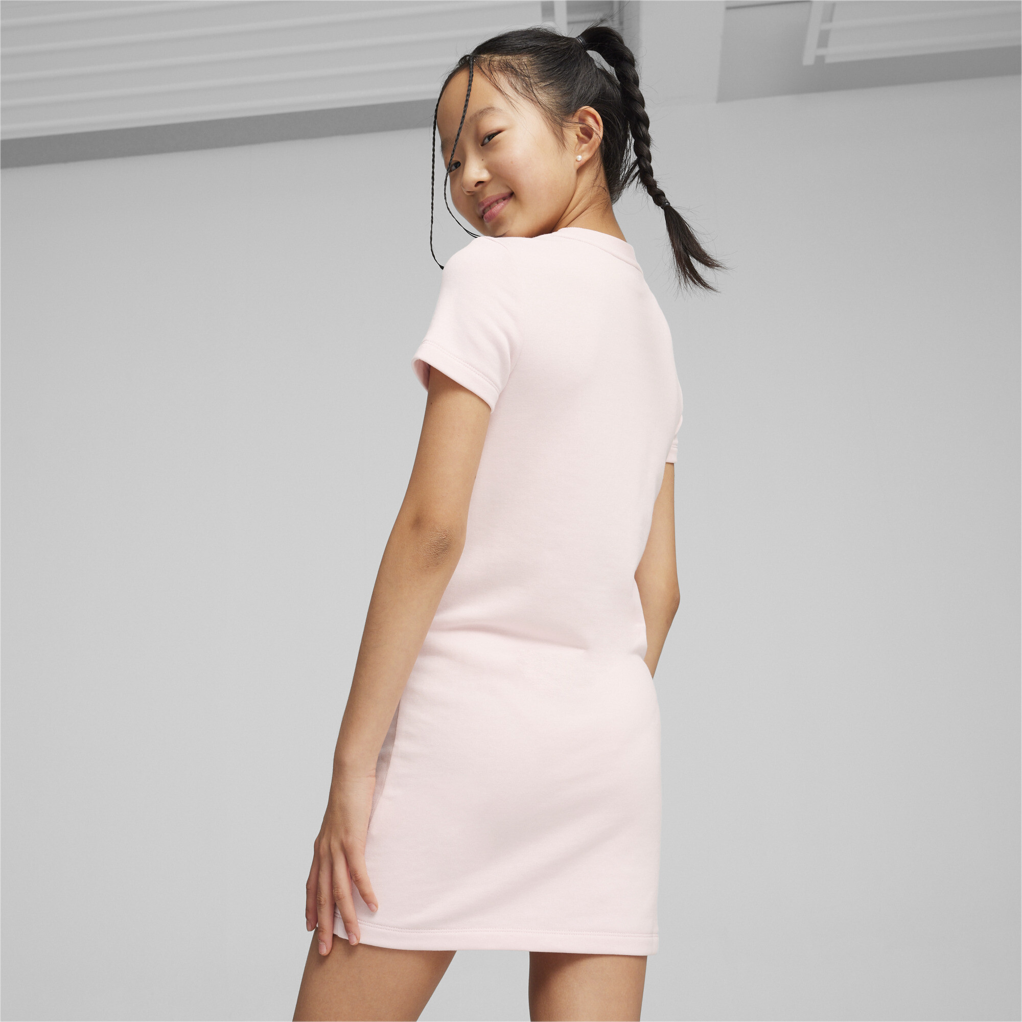 Women's Puma Essentials+ Logo Dress Youth, Pink, Size 9-10Y, Clothing