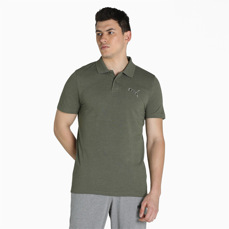 

Men's PUMA Dotted Graphic Slim Fit Polo, Gray/green