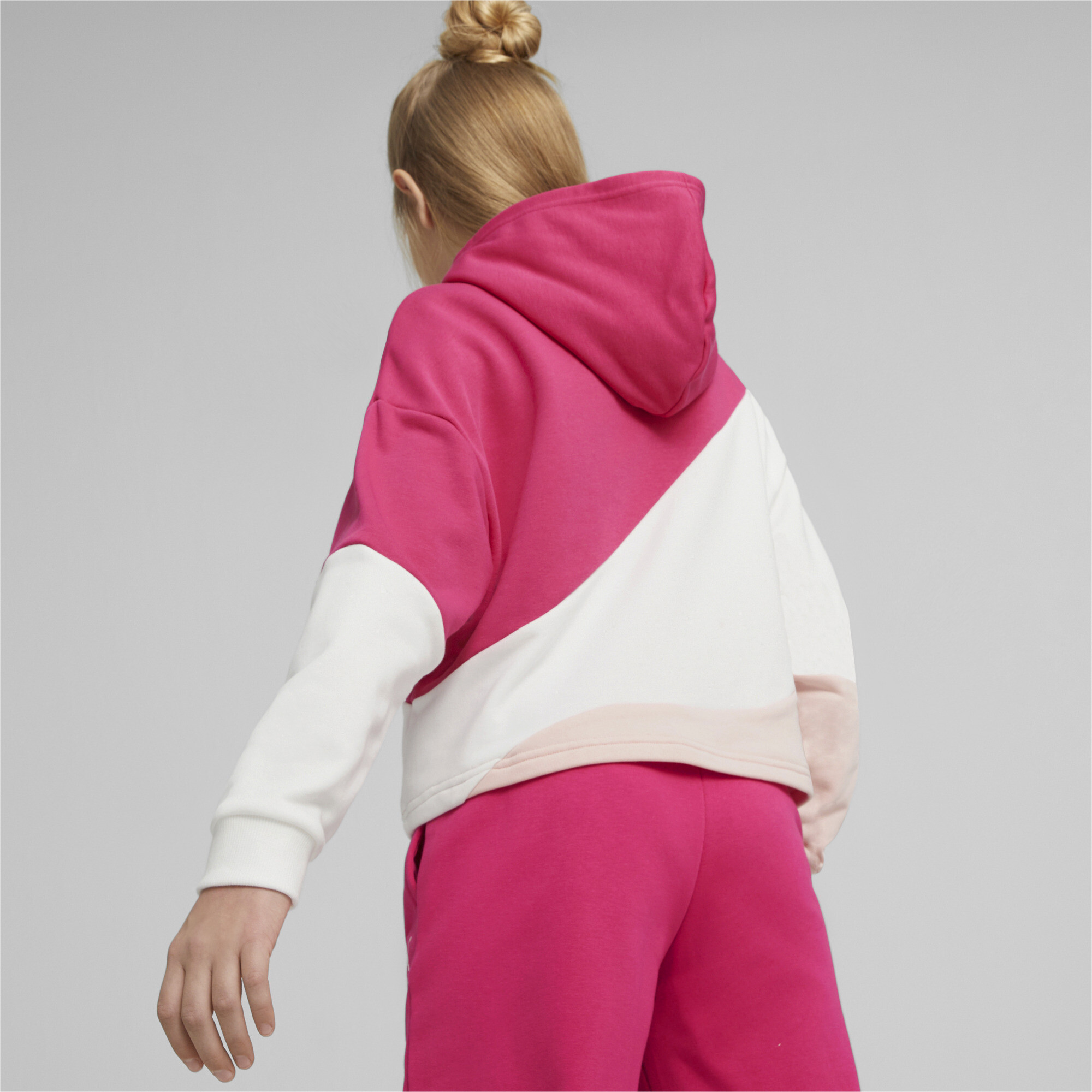 PUMA Power Cat Hoodie In Pink, Size 13-14 Youth