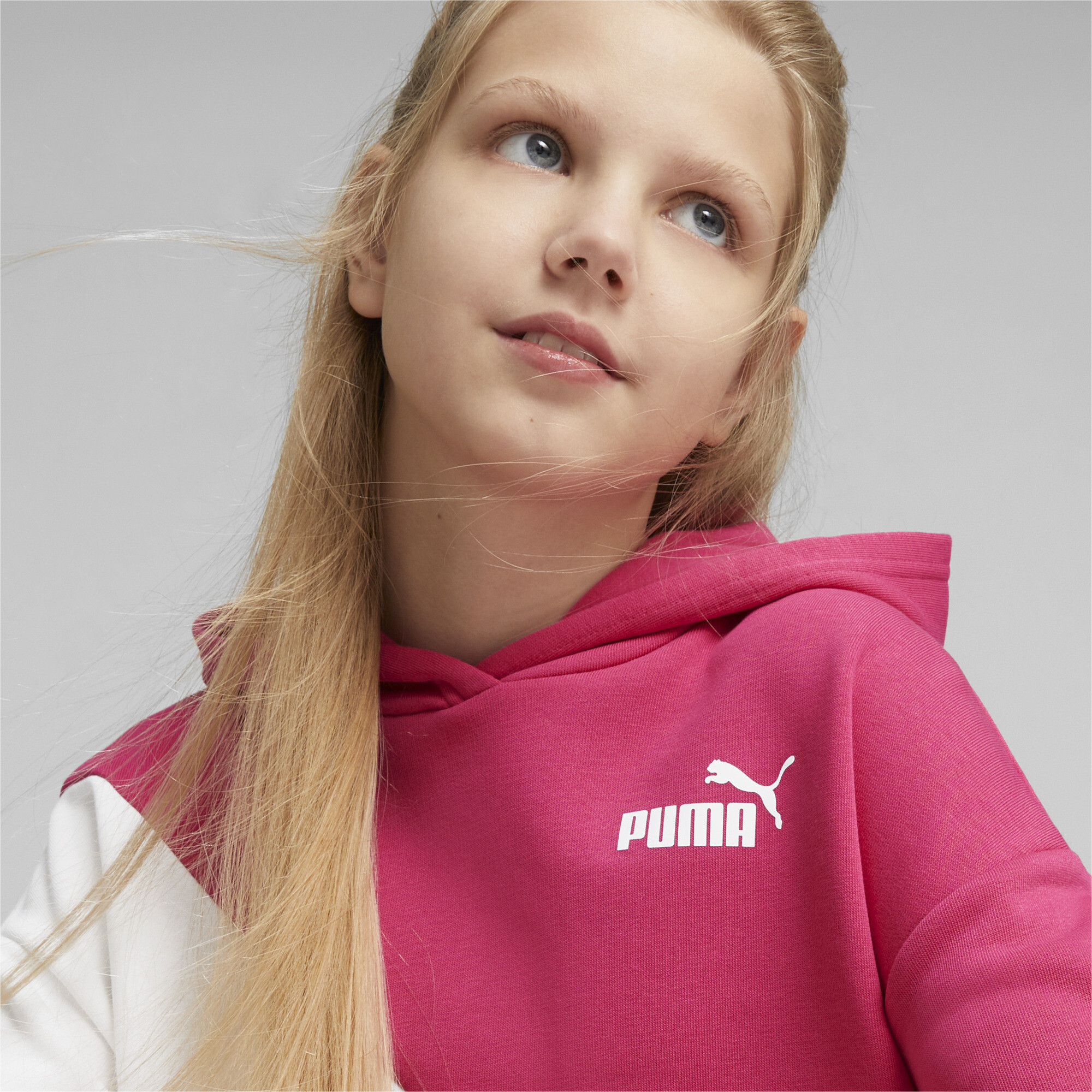 PUMA Power Cat Hoodie In Pink, Size 15-16 Youth