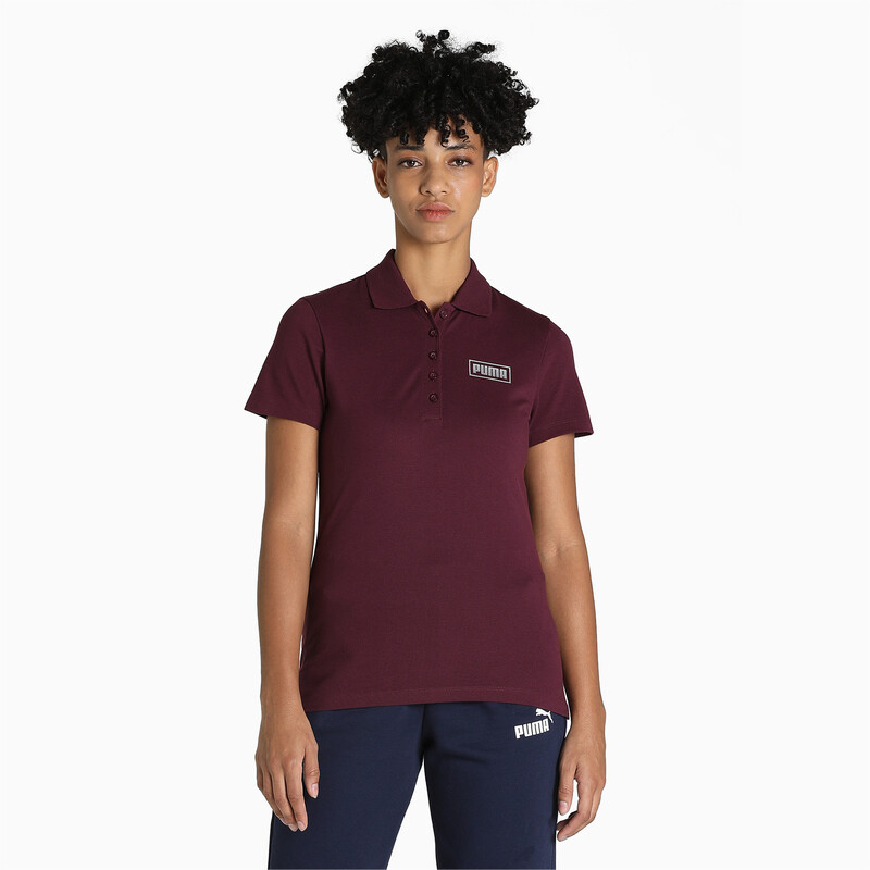 

Women's PUMA Foil Graphic Logo Regular Fit Polo, Red/gray