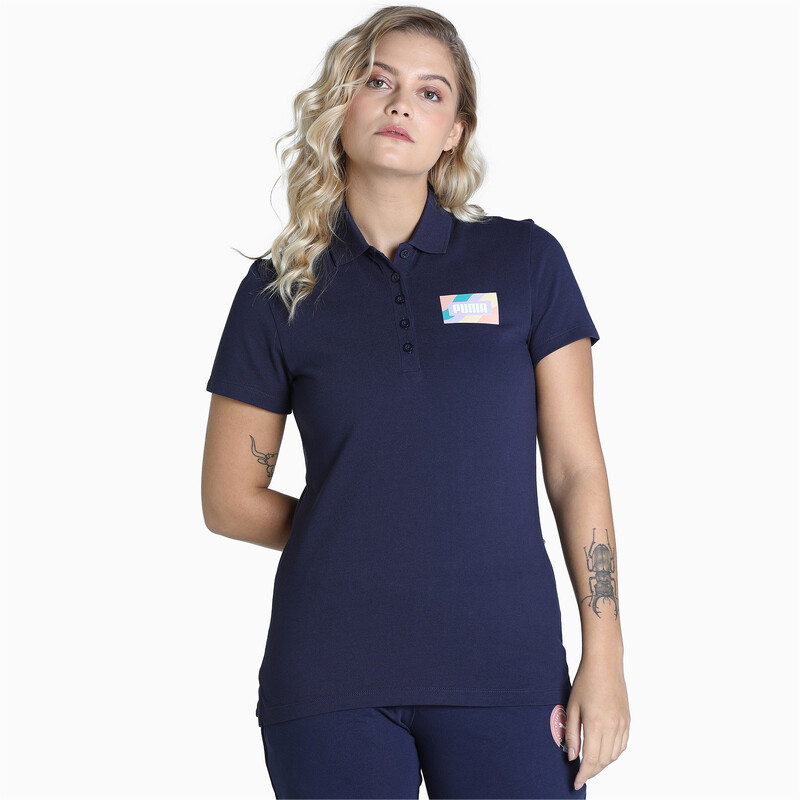 

Women's PUMA Wavy Box Graphic Regular Fit Polo, Purple