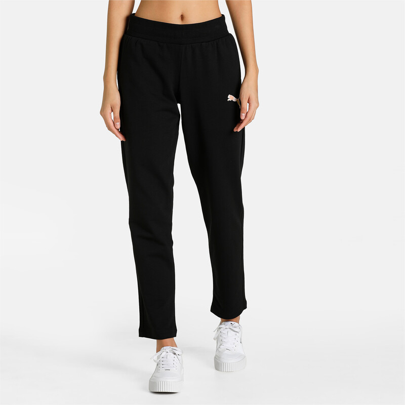 Women's PUMA Patterned Cat Logo Regular Fit Pants in Black size XL
