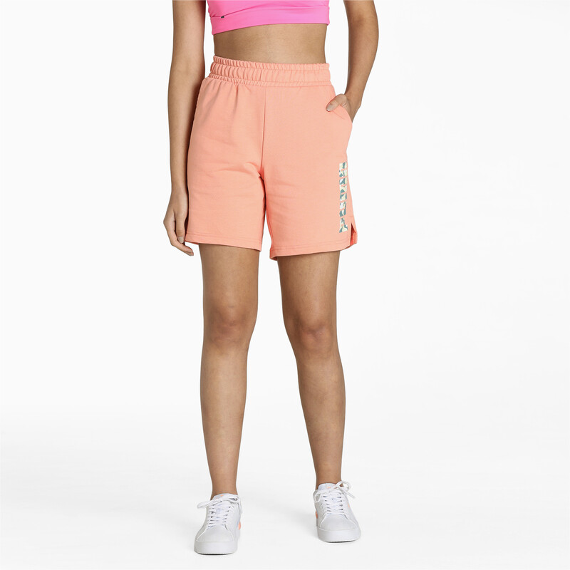 

Women's PUMA Camo Graphic Logo Relaxed Fit Shorts, Pink