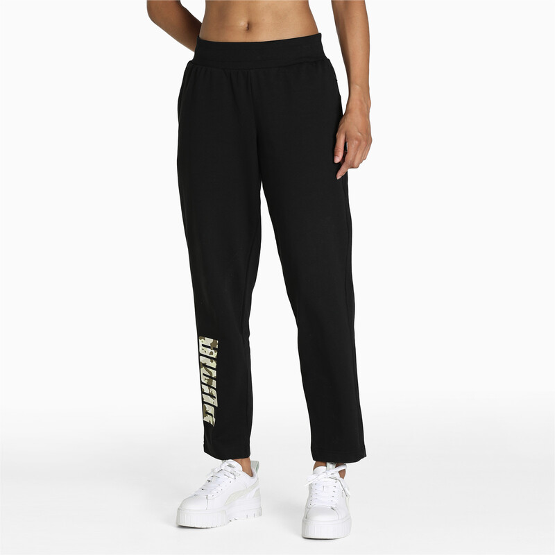 

Women's PUMA Zippered Regular Fit Camo Graphic Pants, Black