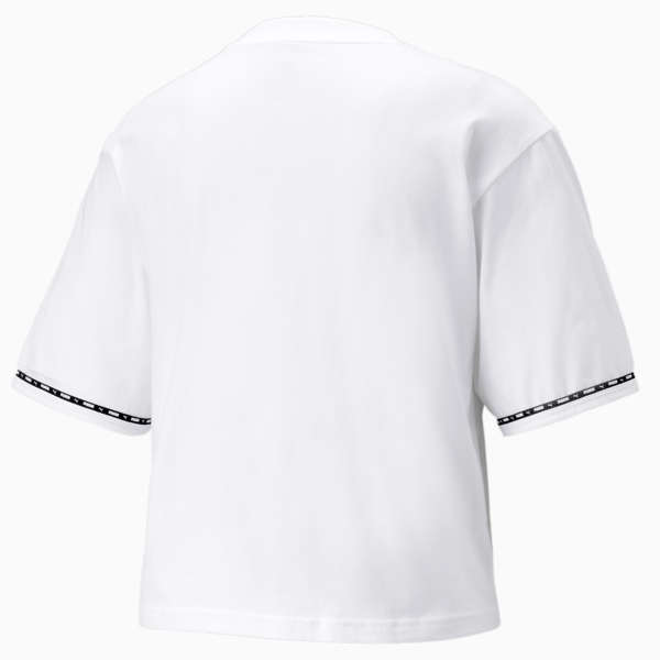 PUMA POWER Tape Tee Women, PUMA White, large-ZAF