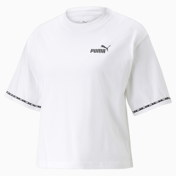 PUMA POWER Tape Tee Women, PUMA White, large-ZAF