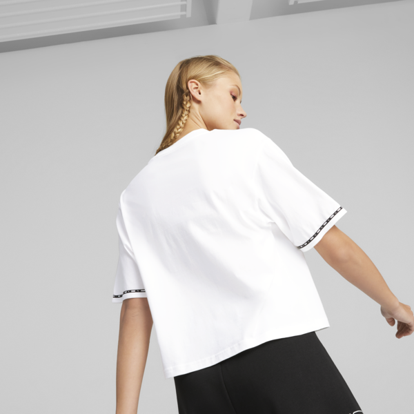 PUMA POWER Tape Tee Women, PUMA White, large-ZAF
