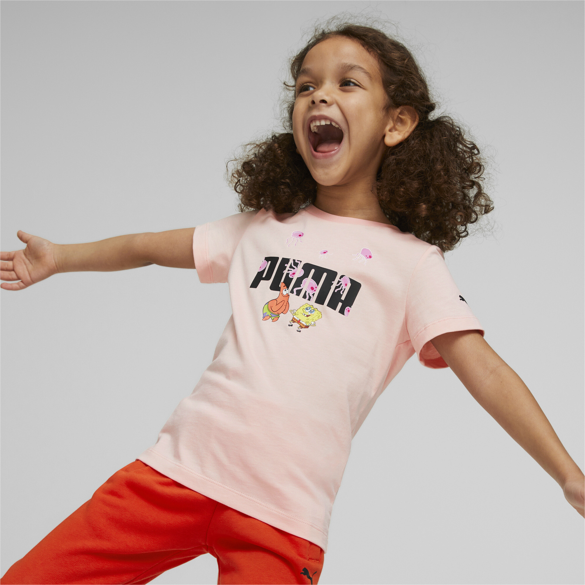 PUMA X SPONGEBOB Logo T-Shirt Kids In 70 - Pink, Size 9-10 Youth