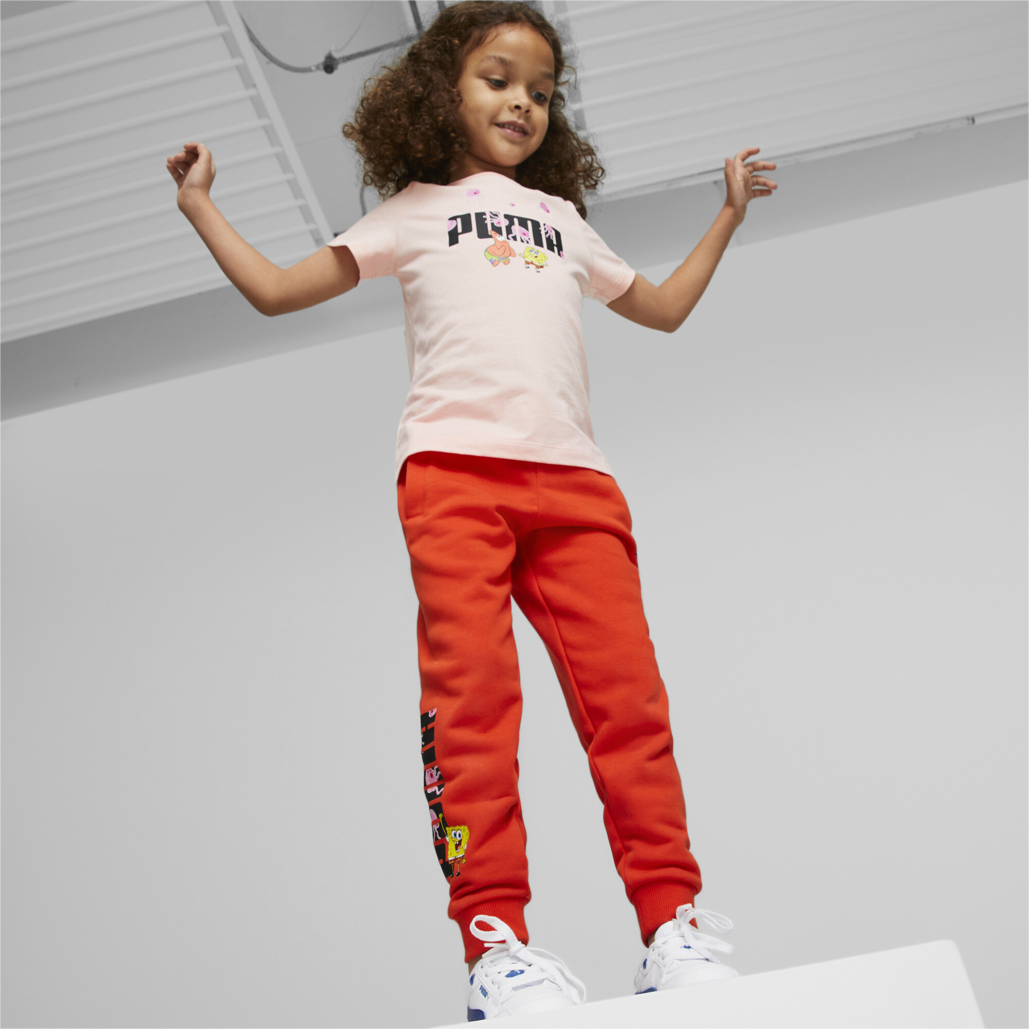 PUMA X SPONGEBOB Logo T-Shirt Kids In 70 - Pink, Size 11-12 Youth