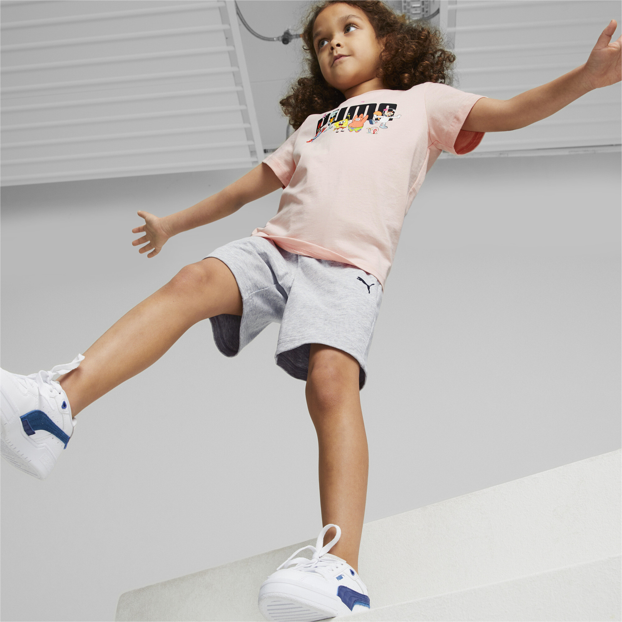 Puma X SPONGEBOB Tee And Shorts Set Kids, Pink, Size 11-12Y, Clothing